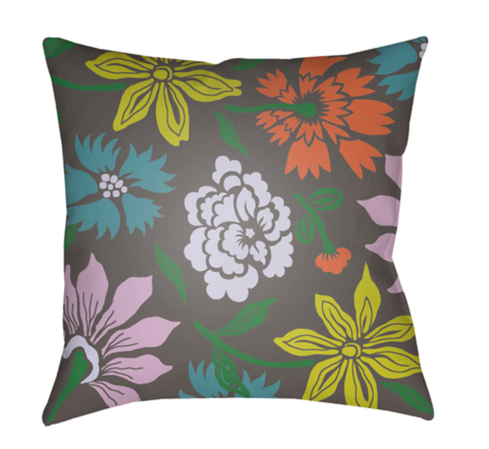 MF045-2020 Moody Floral 20 x 20 x 4 in. Throw Pillow, Yellow - Medium