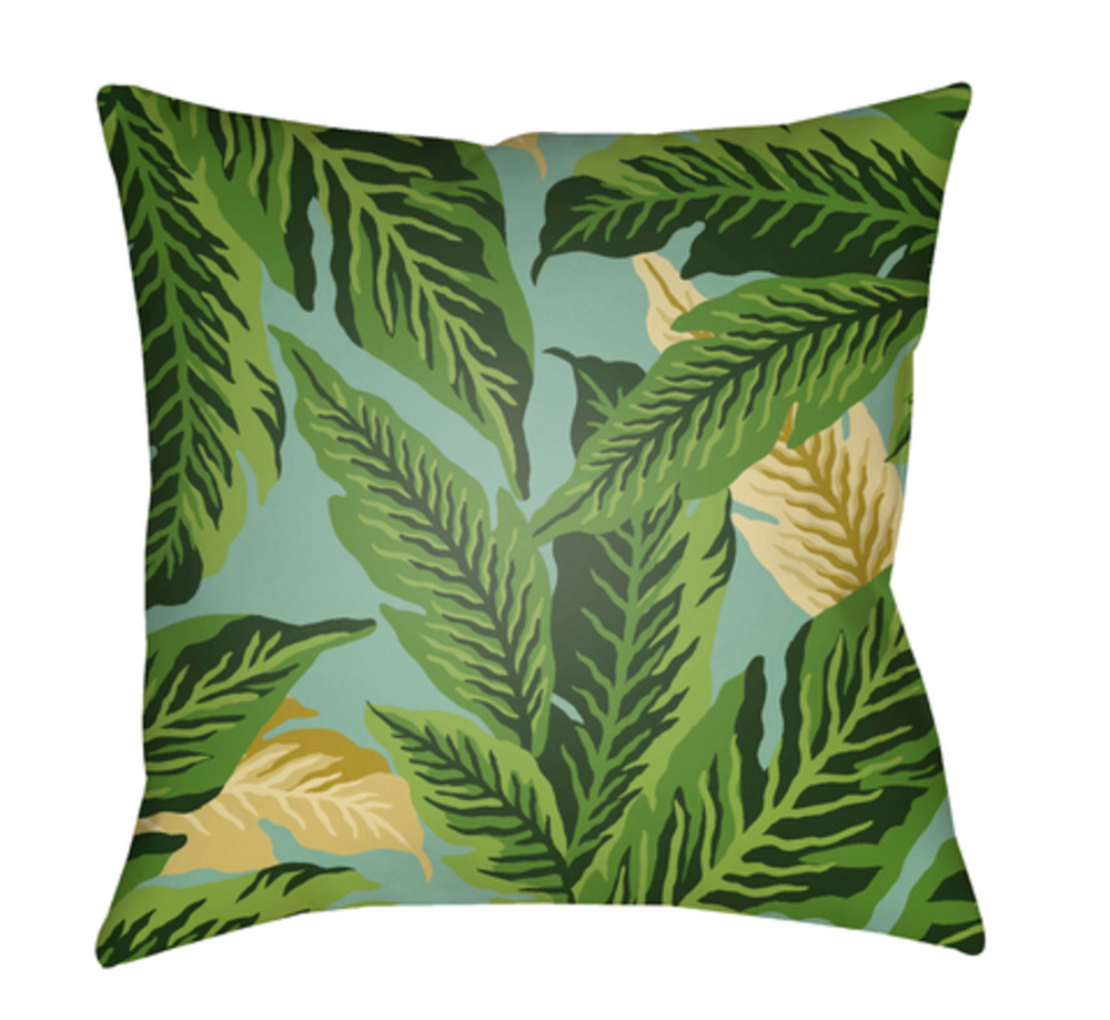 TP001-1818 Tropical 18 x 18 x 4 in. Throw Pillow, Green - Medium