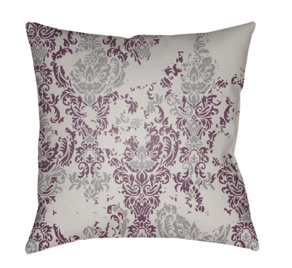 DK019-2222 Moody Damask 22 x 22 x 5 in. Throw Pillow, Grey - Large