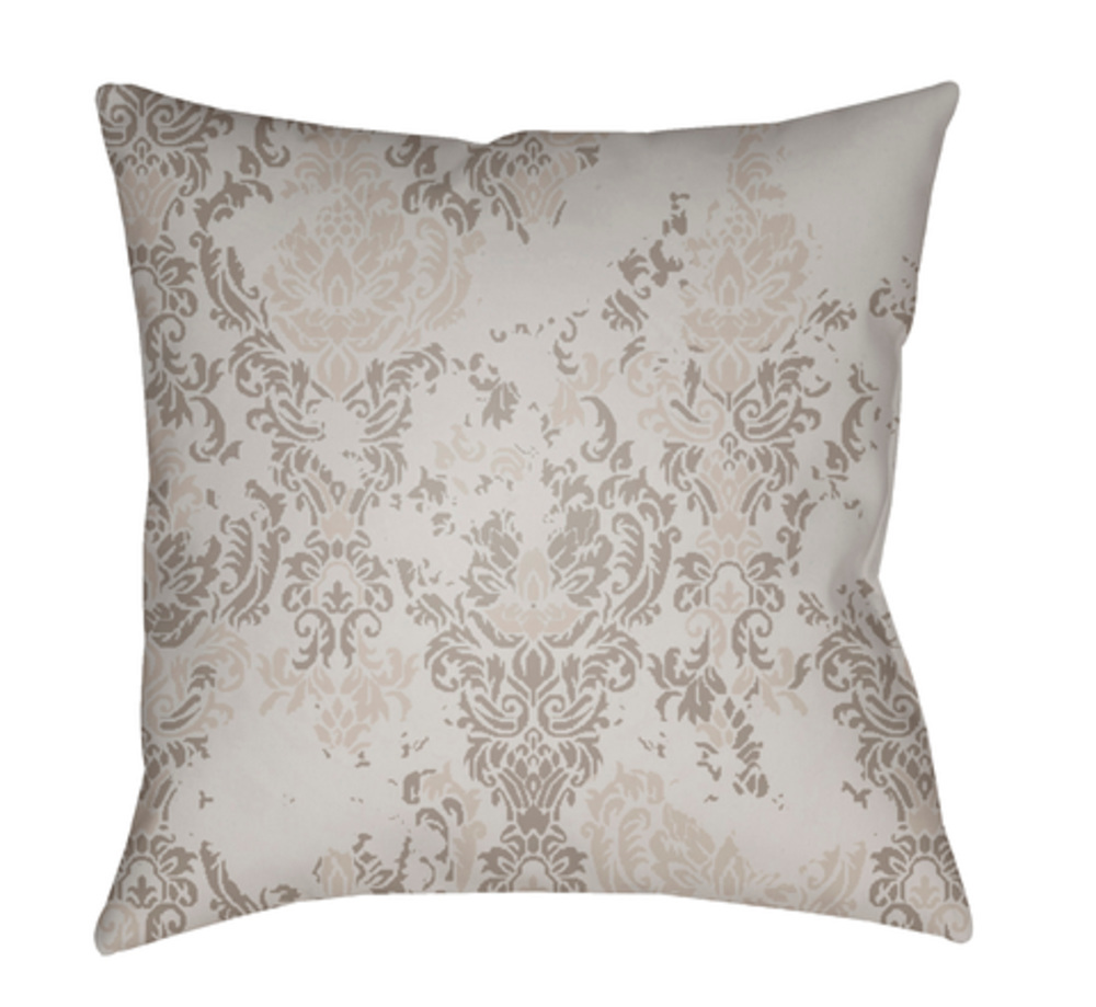 DK026-2222 Moody Damask 22 x 22 x 5 in. Throw Pillow, Grey - Large