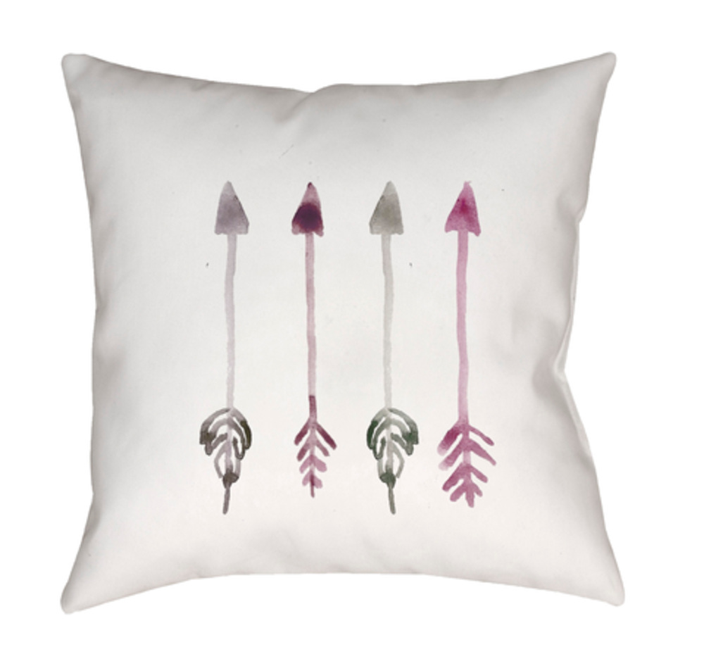 ARW003-1818 Arrows 18 x 18 x 4 in. Throw Pillow, White - Medium