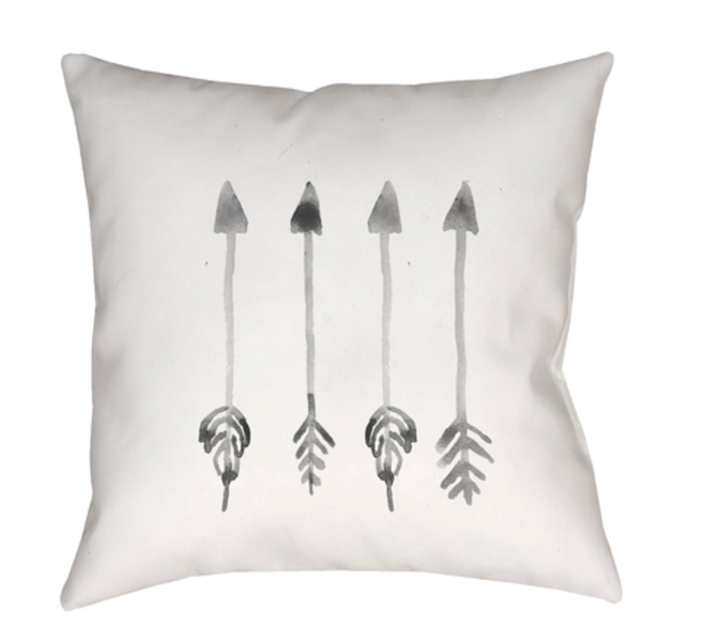 ARW005-1818 Arrows 18 x 18 x 4 in. Throw Pillow, White - Medium