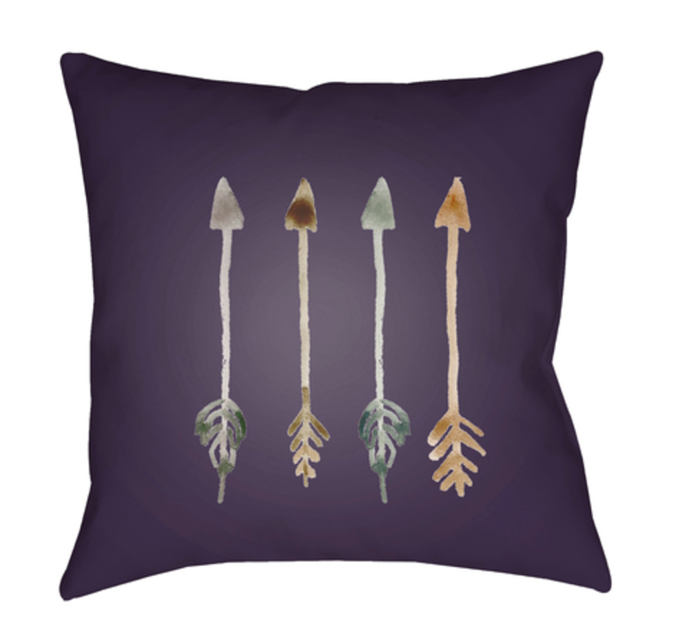 ARW007-1818 Arrows 18 x 18 x 4 in. Throw Pillow, Purple - Medium