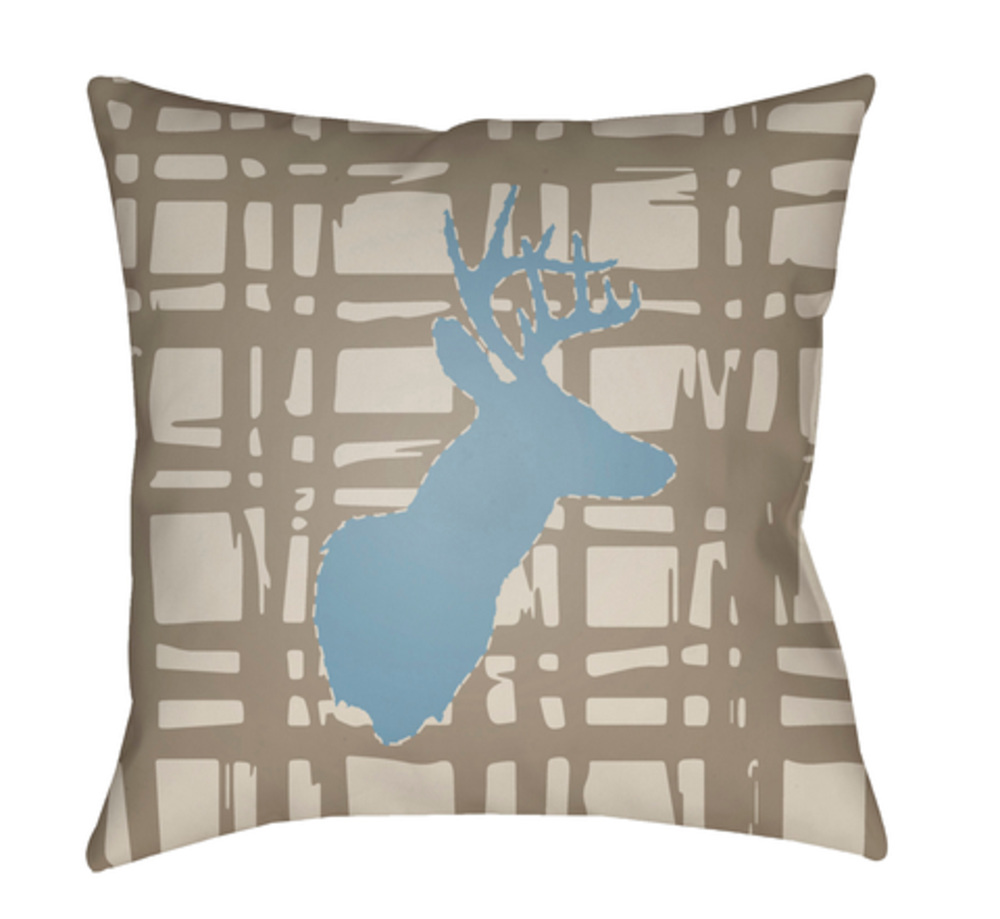 DEER001-1818 Deer 18 x 18 x 4 in. Throw Pillow, Brown - Medium