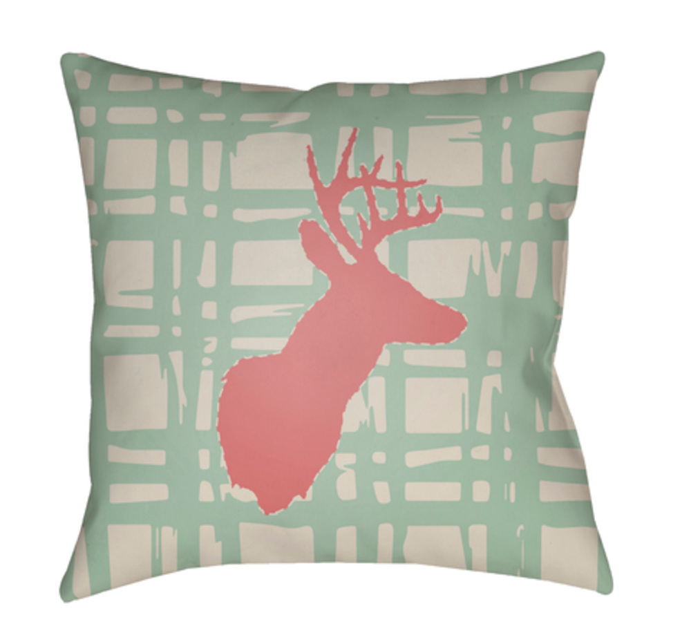 DEER004-1818 Deer 18 x 18 x 4 in. Throw Pillow, Blue - Medium