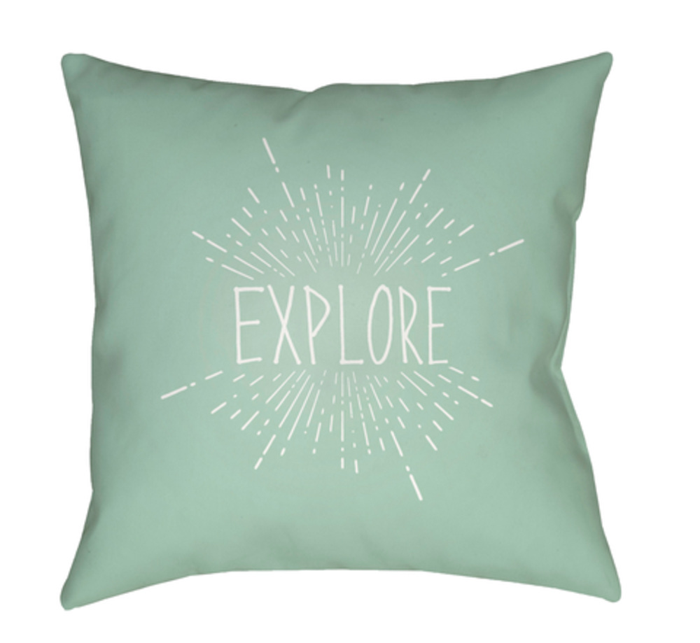EXP003-1818 Explore II 18 x 18 x 4 in. Throw Pillow, Green - Medium