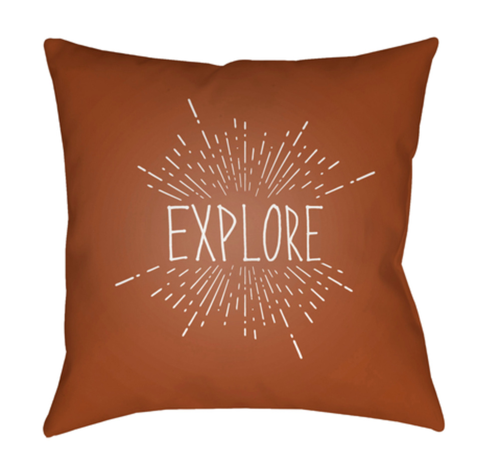 EXP004-1818 Explore II 18 x 18 x 4 in. Throw Pillow, Brown - Medium