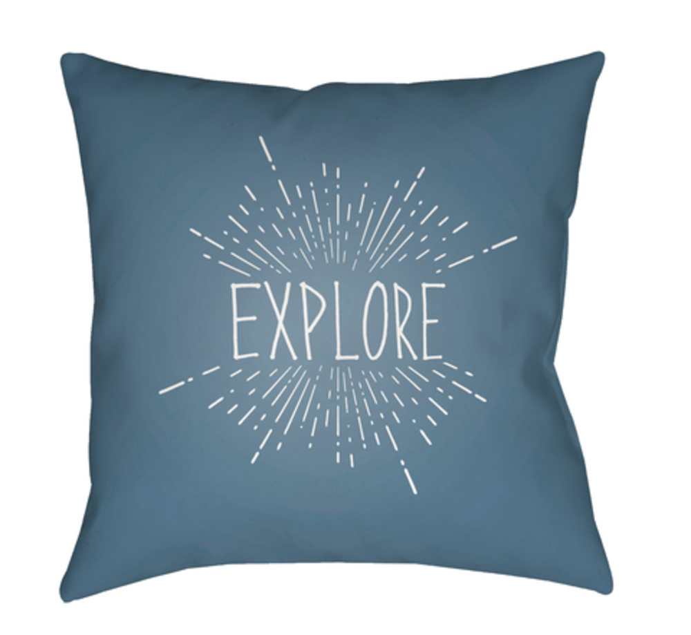 EXP005-1818 Explore II 18 x 18 x 4 in. Throw Pillow, Blue - Medium