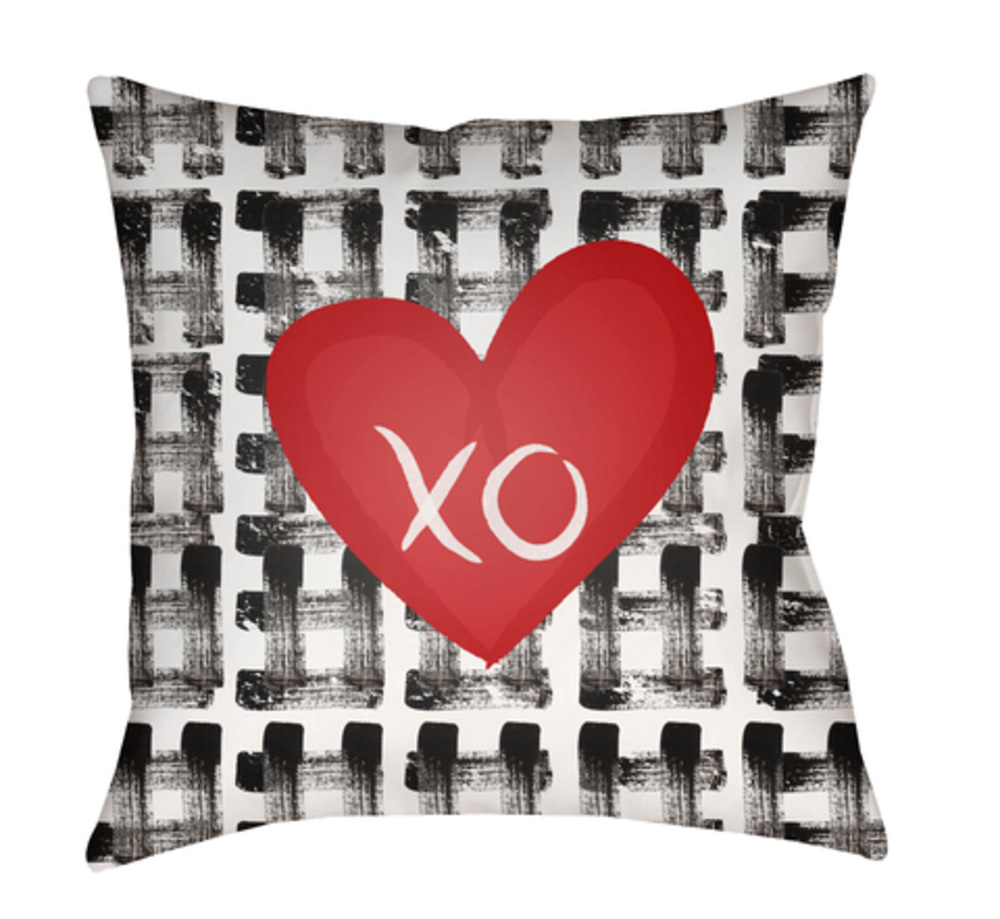 HEART001-1818 Valentine 18 x 18 x 4 in. Throw Pillow, Black - Medium