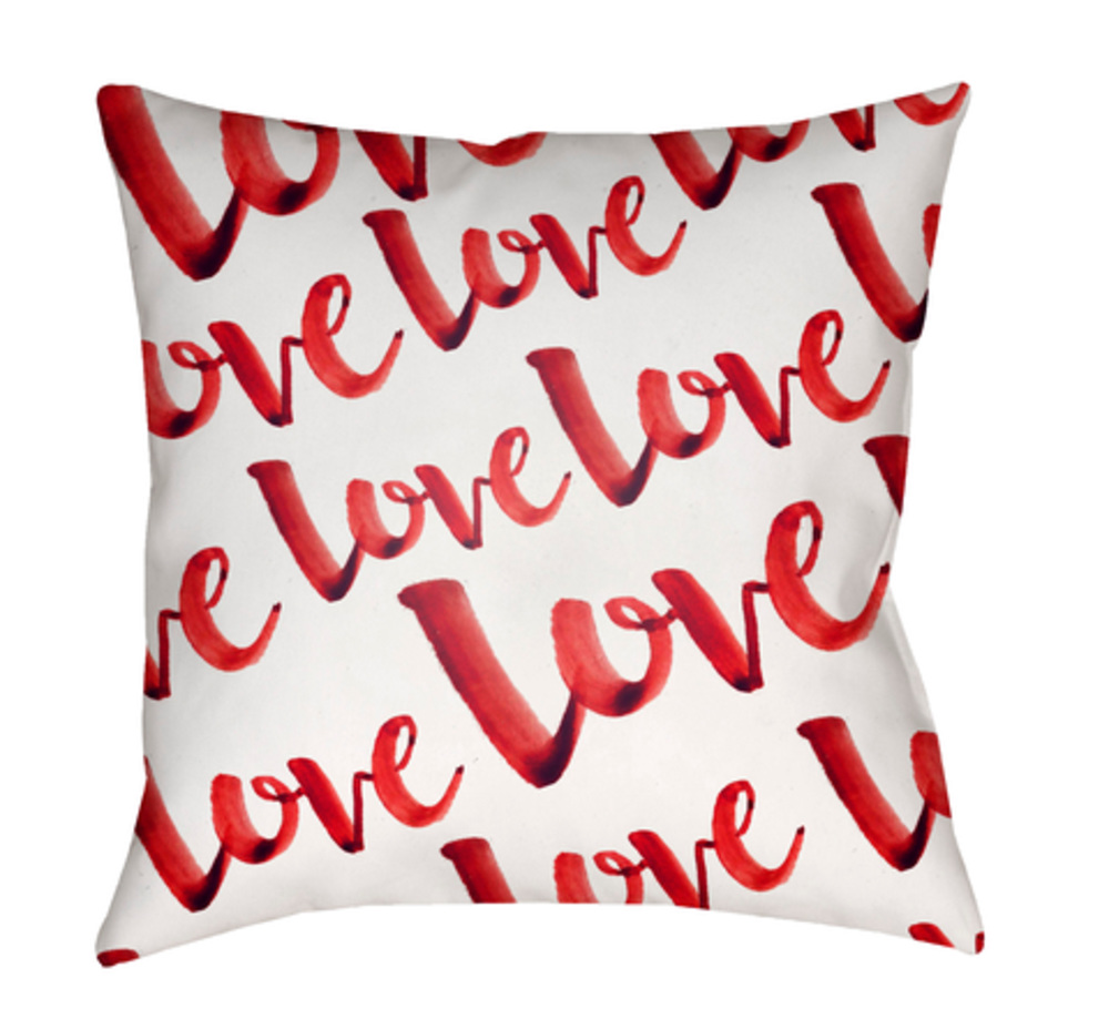 HEART002-1818 Love 18 x 18 x 4 in. Throw Pillow, Red - Medium