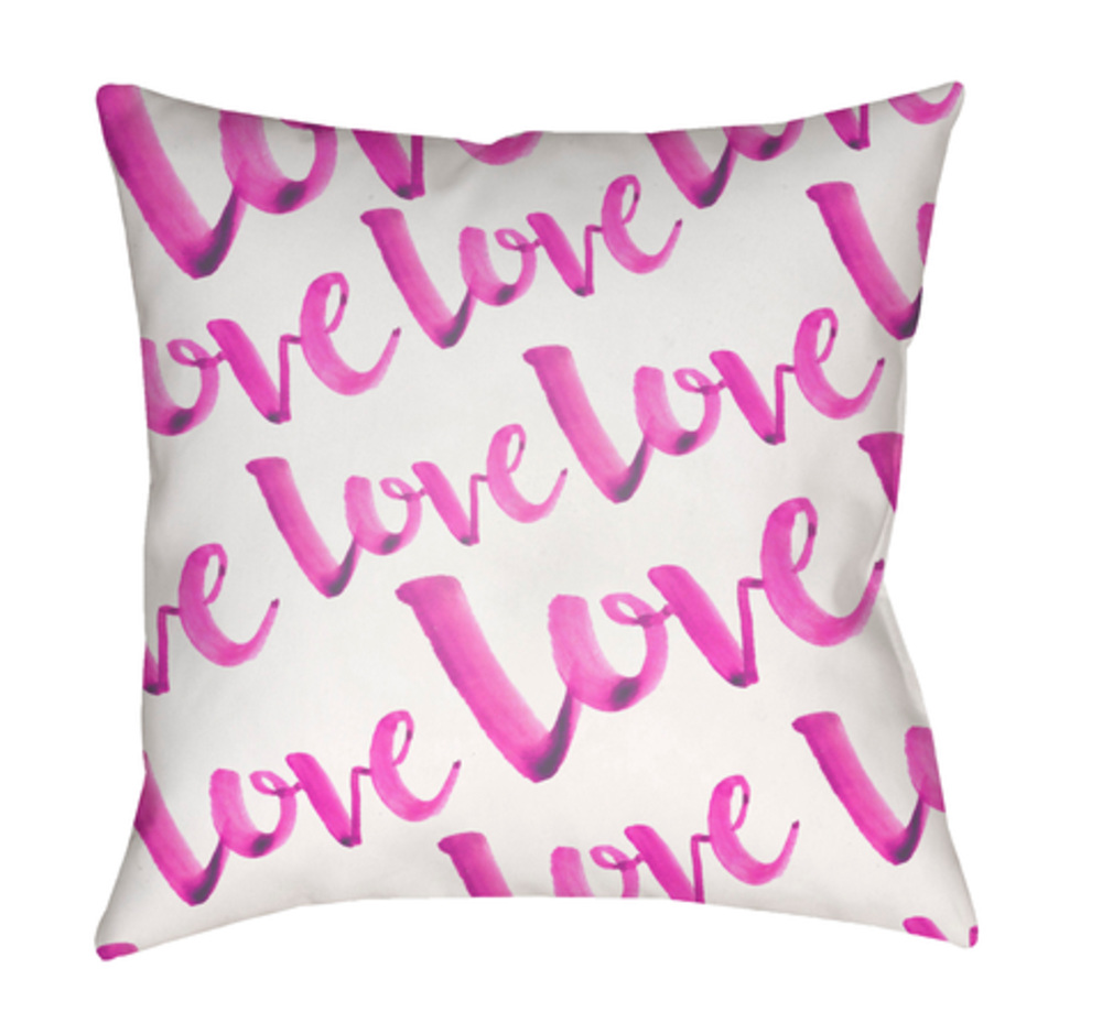 HEART003-1818 Love 18 x 18 x 4 in. Throw Pillow, Pink - Medium