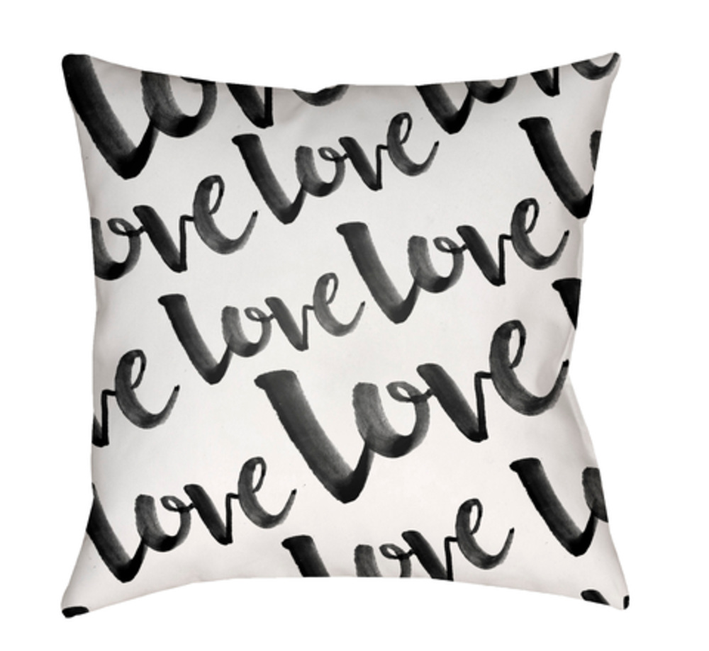 HEART004-1818 Love 18 x 18 x 4 in. Throw Pillow, Black - Medium