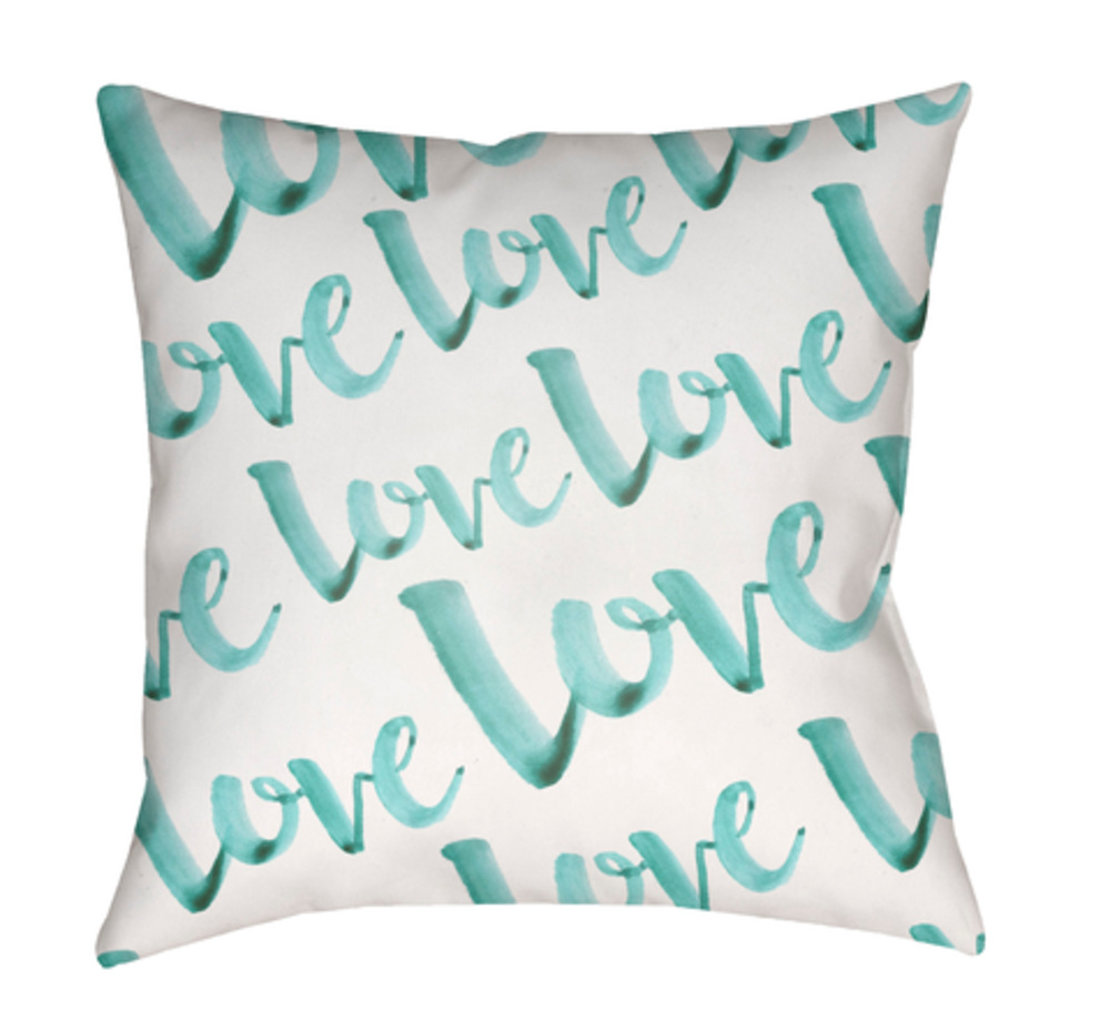 HEART005-1818 Love 18 x 18 x 4 in. Throw Pillow, Blue - Medium