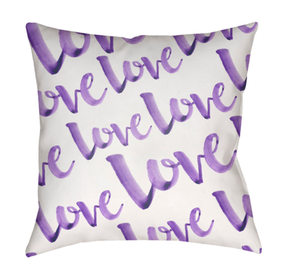 HEART006-1818 Love 18 x 18 x 4 in. Throw Pillow, Purple - Medium