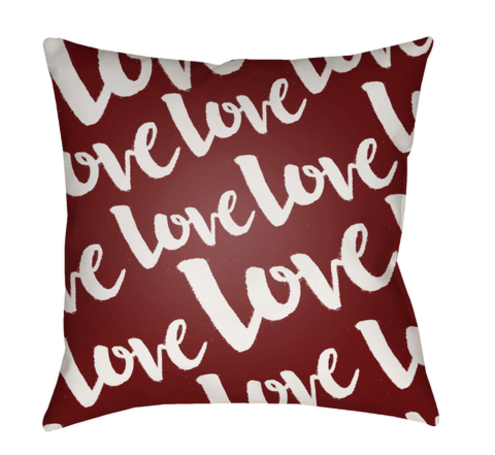 HEART011-1818 Love 18 x 18 x 4 in. Throw Pillow, Red - Medium