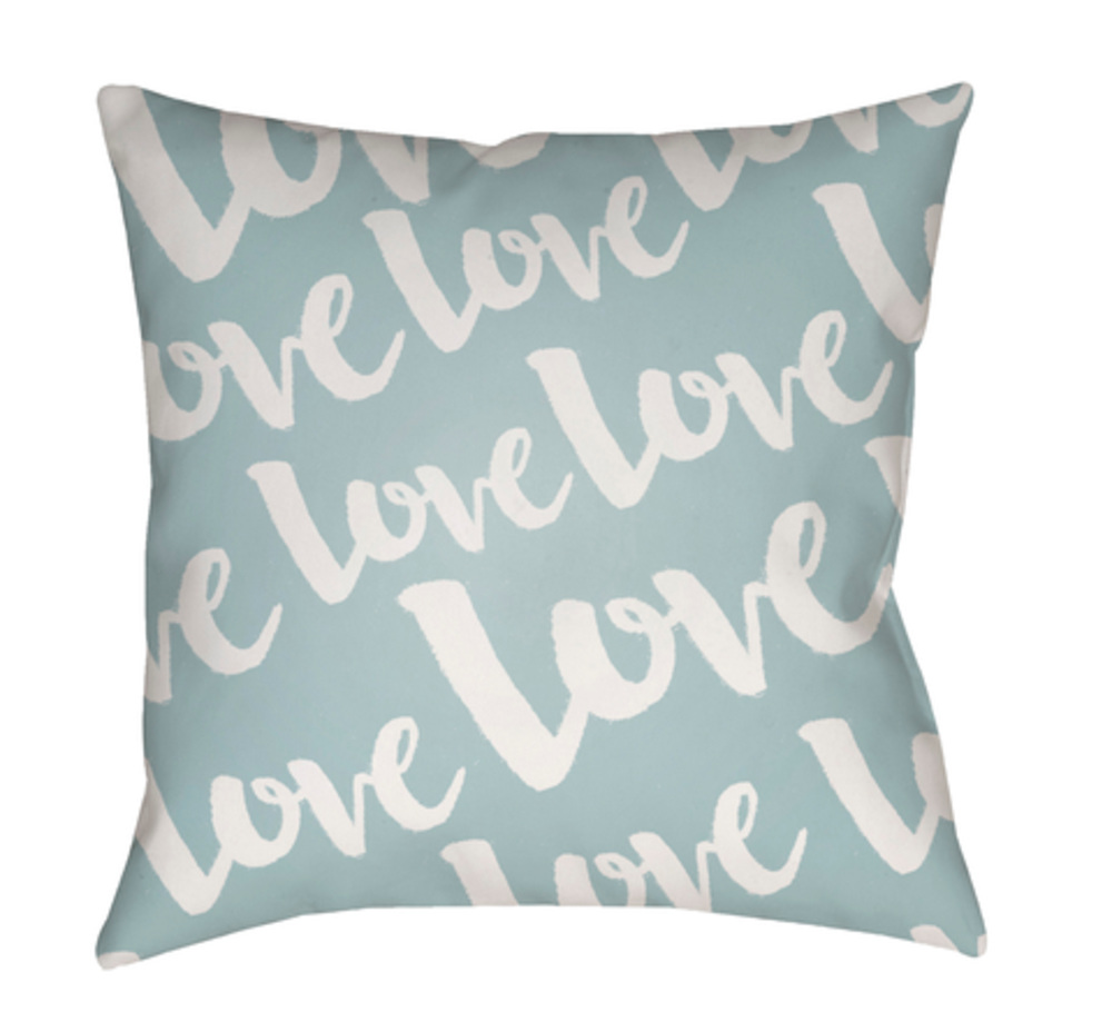 HEART013-1818 Love 18 x 18 x 4 in. Throw Pillow, Blue - Medium