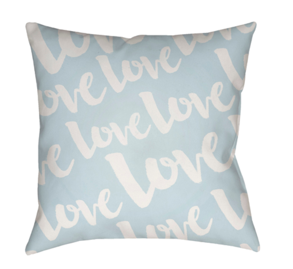 HEART015-1818 Love 18 x 18 x 4 in. Throw Pillow, Blue - Medium