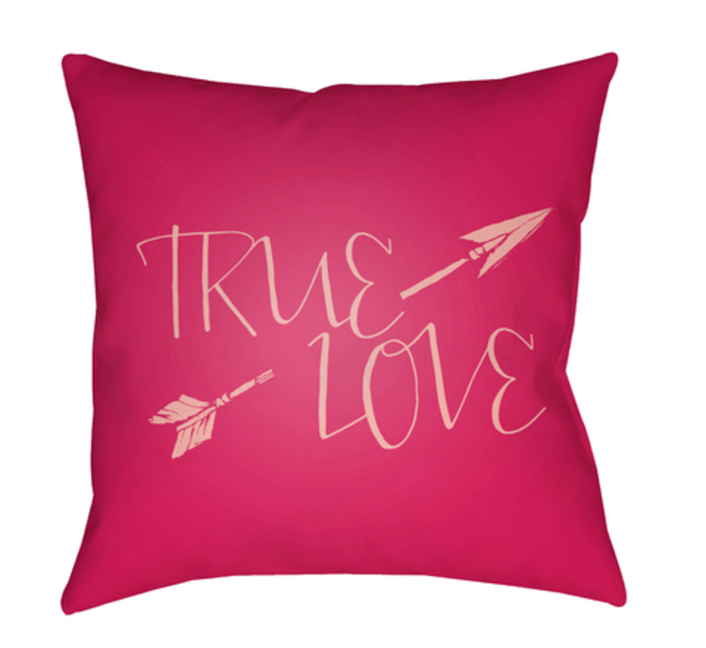 HEART022-1818 True Love 18 x 18 x 4 in. Throw Pillow, Pink - Medium