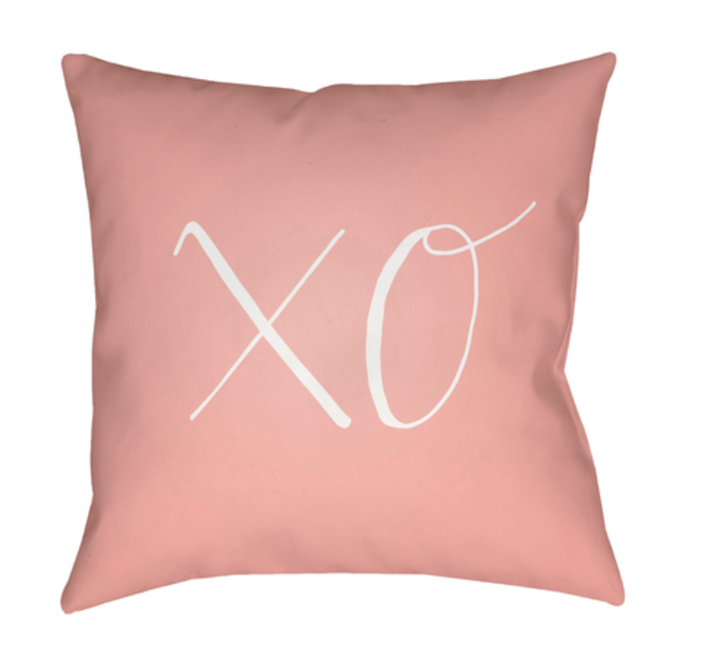 HEART026-1818 Xoxo 18 x 18 x 4 in. Throw Pillow, Pink - Medium