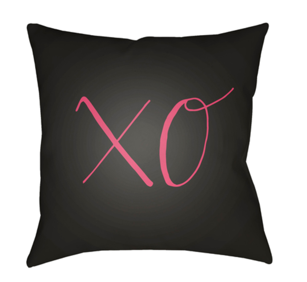 HEART027-1818 Xoxo 18 x 18 x 4 in. Throw Pillow, Black - Medium
