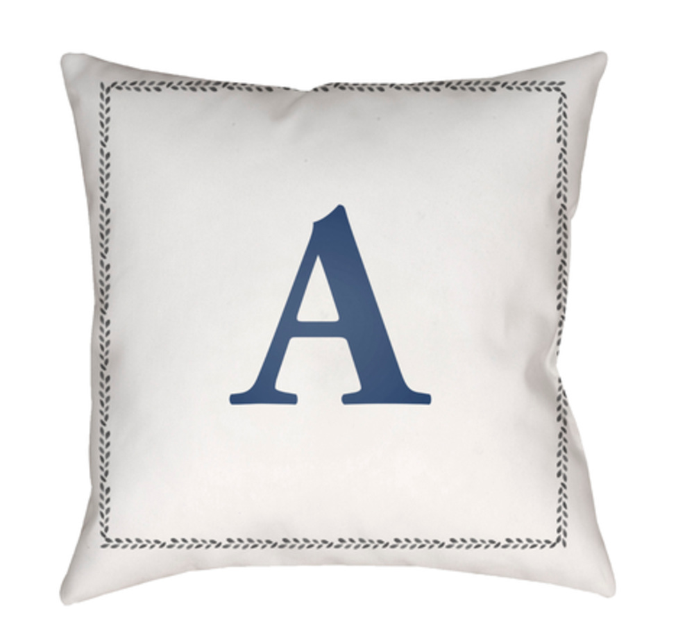 INT001-1818 Initials 18 x 18 x 4 in. Throw Pillow, White - Medium