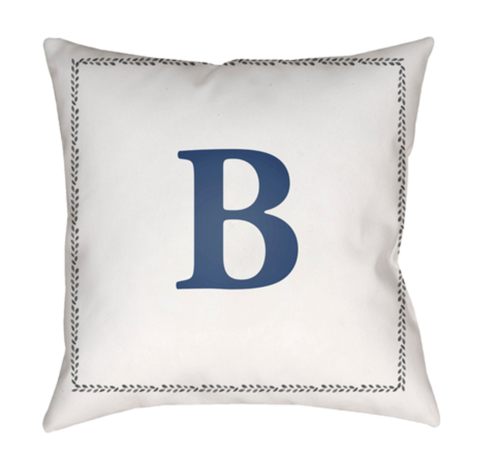 INT002-1818 Initials 18 x 18 x 4 in. Throw Pillow, White - Medium