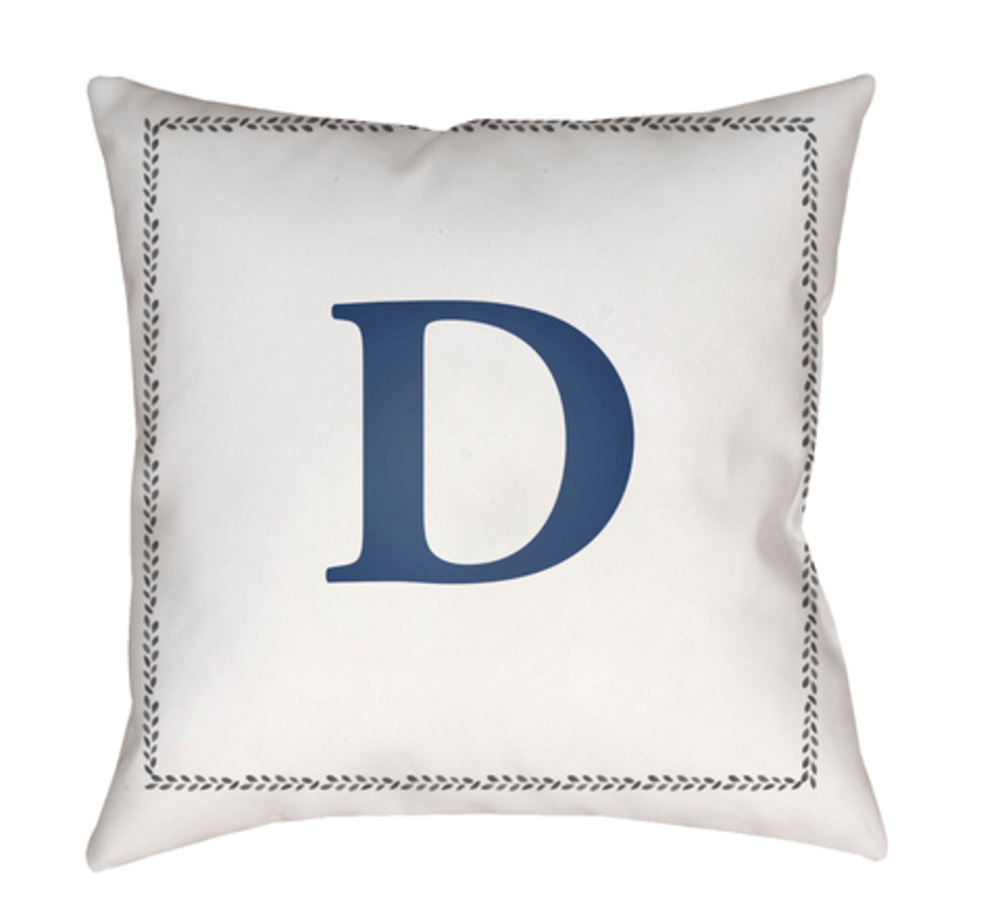 INT004-1818 Initials 18 x 18 x 4 in. Throw Pillow, White - Medium