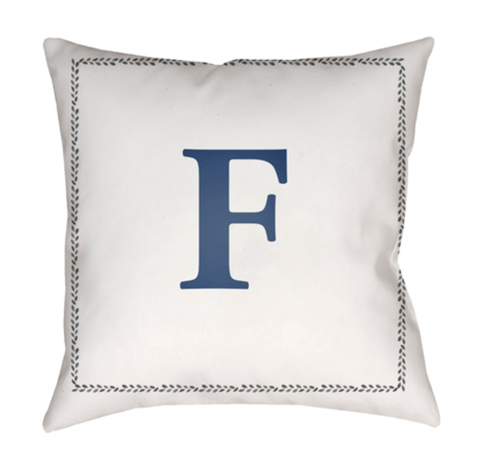 INT006-1818 Initials 18 x 18 x 4 in. Throw Pillow, White - Medium