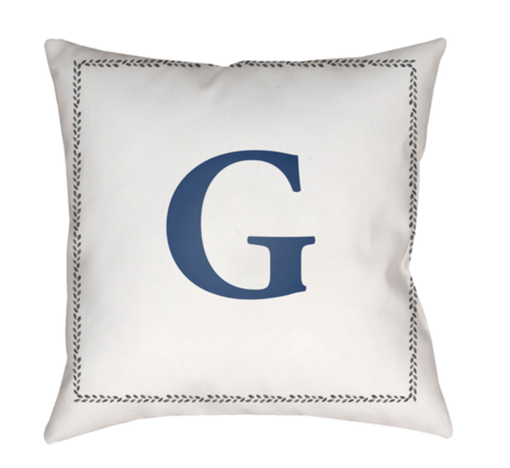 INT007-1818 Initials 18 x 18 x 4 in. Throw Pillow, White - Medium