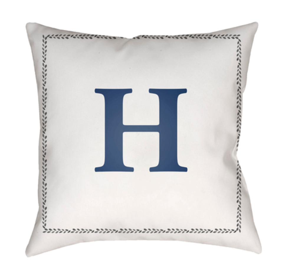 INT008-1818 Initials 18 x 18 x 4 in. Throw Pillow, White - Medium