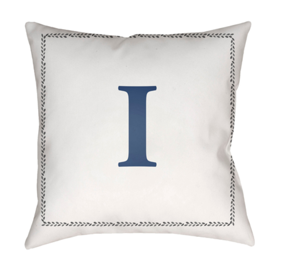 INT009-1818 Initials 18 x 18 x 4 in. Throw Pillow, White - Medium