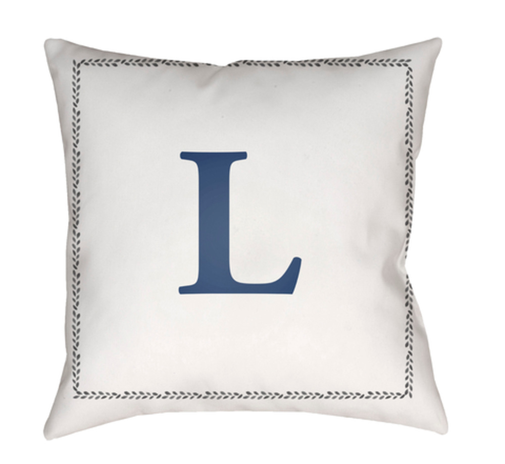 INT012-1818 Initials 18 x 18 x 4 in. Throw Pillow, White - Medium