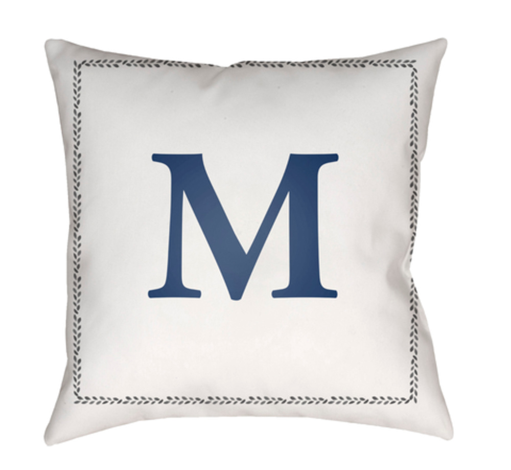 INT013-1818 Initials 18 x 18 x 4 in. Throw Pillow, White - Medium