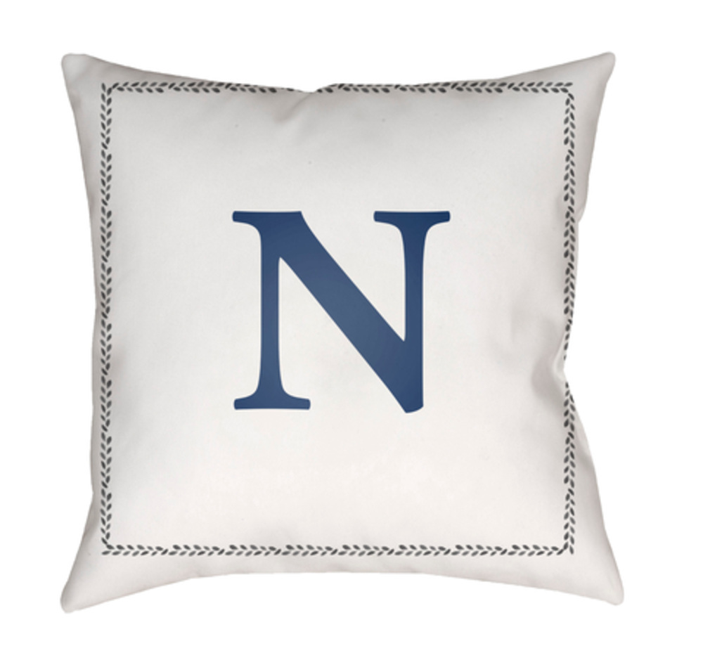 INT014-1818 Initials 18 x 18 x 4 in. Throw Pillow, White - Medium