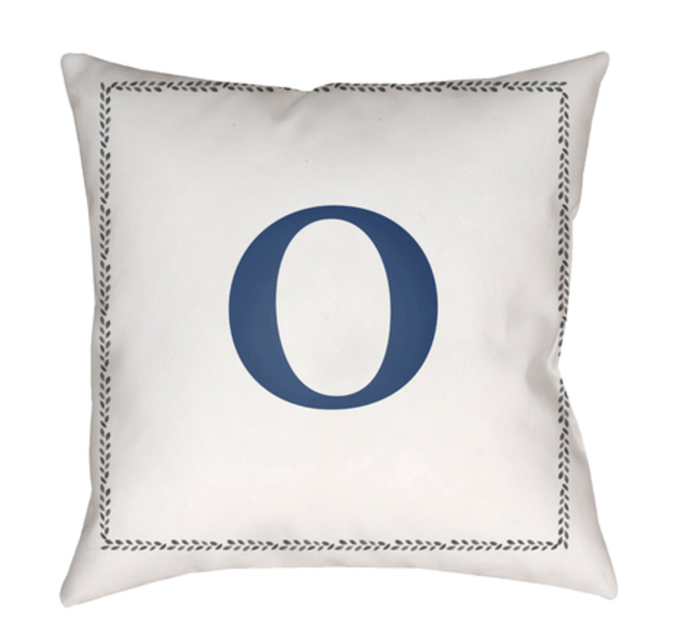 INT015-1818 Initials 18 x 18 x 4 in. Throw Pillow, White - Medium