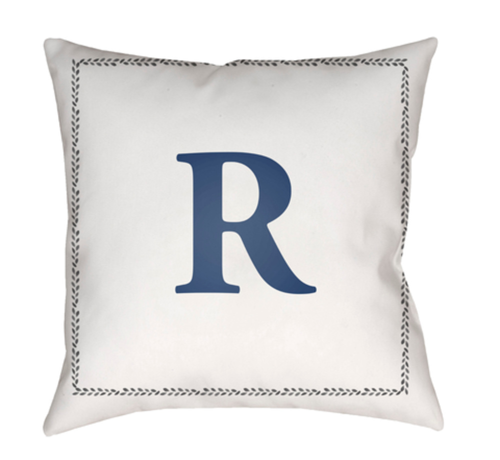 INT018-1818 Initials 18 x 18 x 4 in. Throw Pillow, White - Medium
