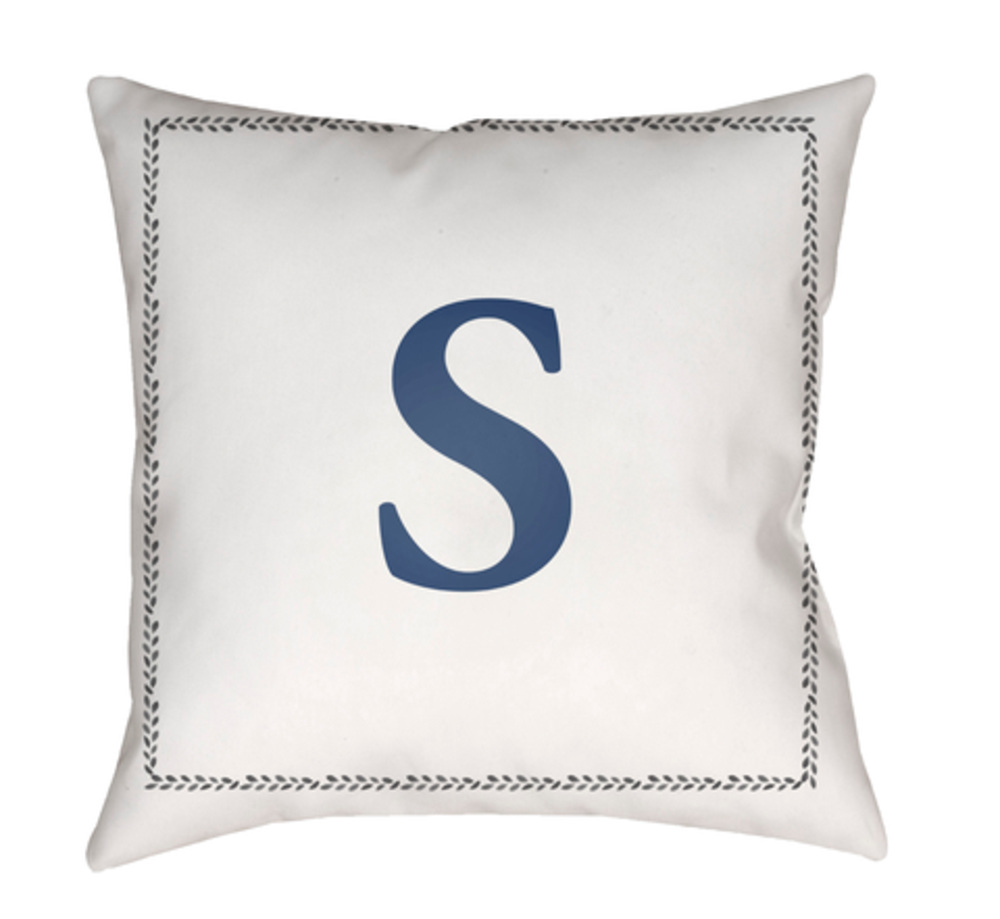 INT019-1818 Initials 18 x 18 x 4 in. Throw Pillow, White - Medium
