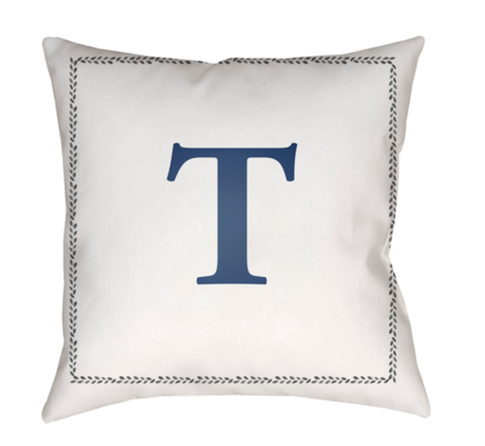 INT020-1818 Initials 18 x 18 x 4 in. Throw Pillow, White - Medium
