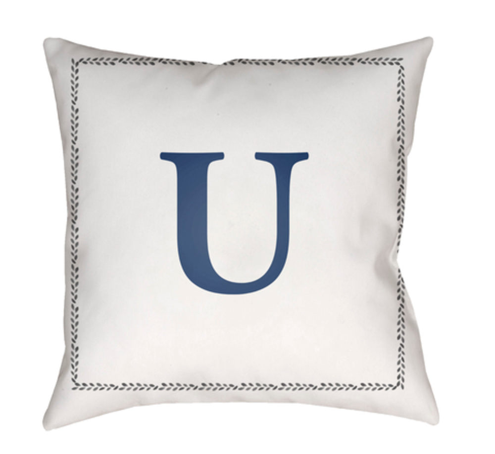 INT021-1818 Initials 18 x 18 x 4 in. Throw Pillow, White - Medium