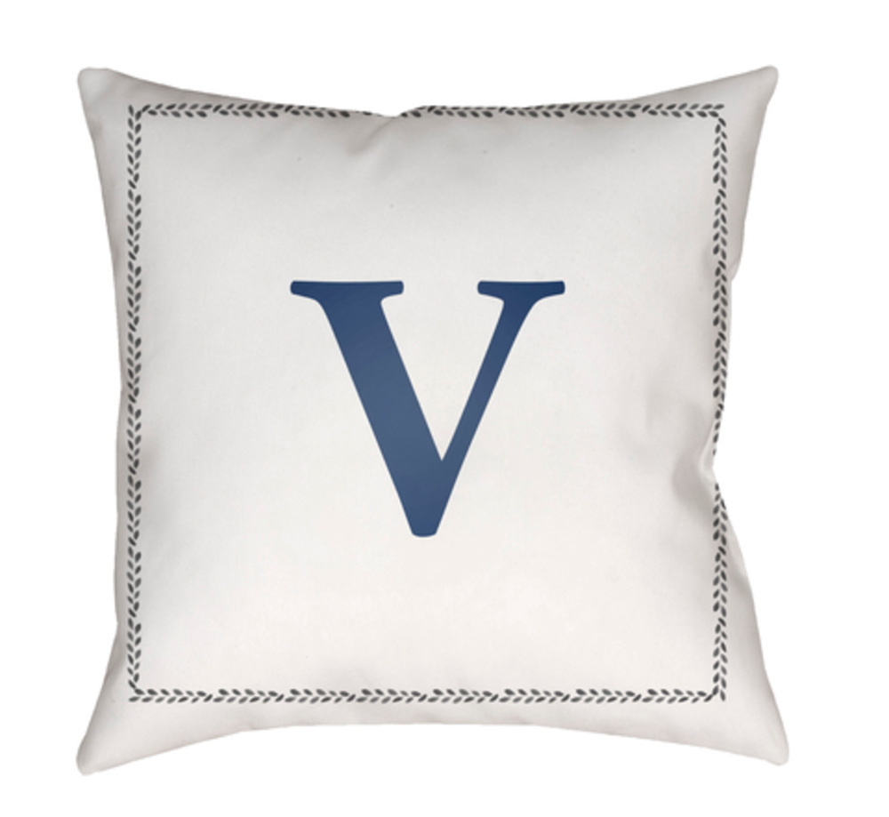 INT022-1818 Initials 18 x 18 x 4 in. Throw Pillow, White - Medium