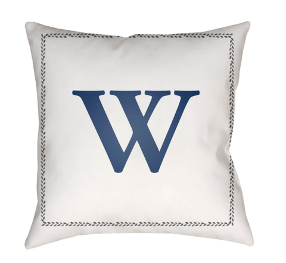 INT023-1818 Initials 18 x 18 x 4 in. Throw Pillow, White - Medium