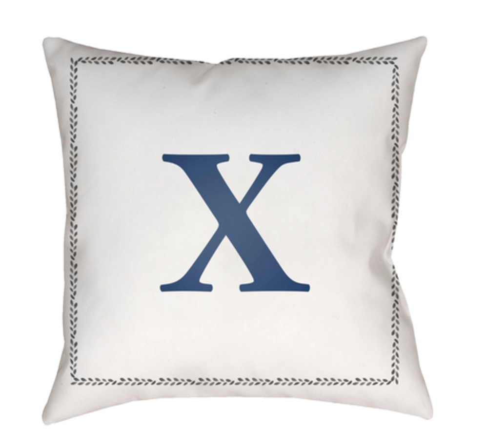 INT024-1818 Initials 18 x 18 x 4 in. Throw Pillow, White - Medium