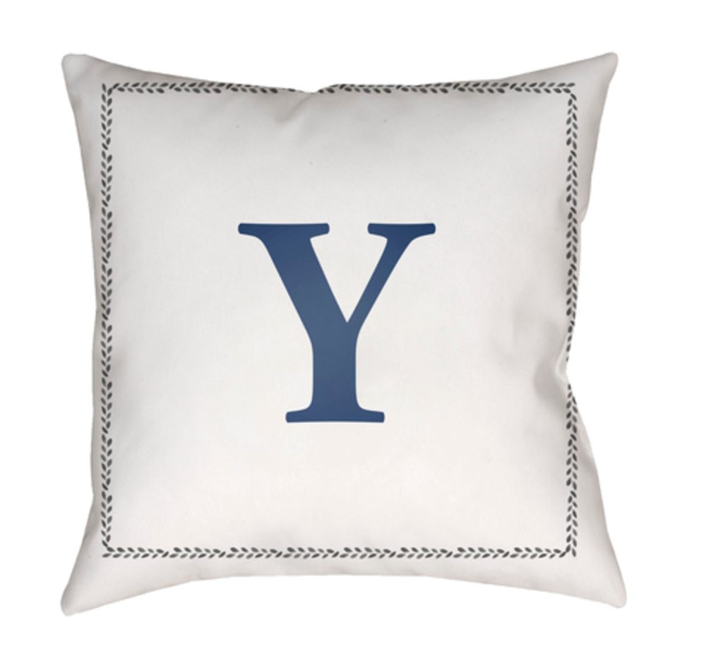 INT025-1818 Initials 18 x 18 x 4 in. Throw Pillow, White - Medium