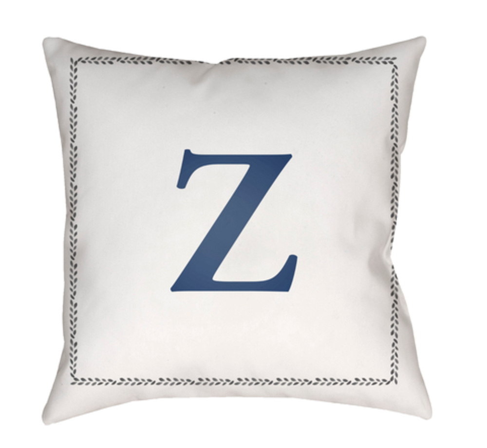 INT026-1818 Initials 18 x 18 x 4 in. Throw Pillow, White - Medium
