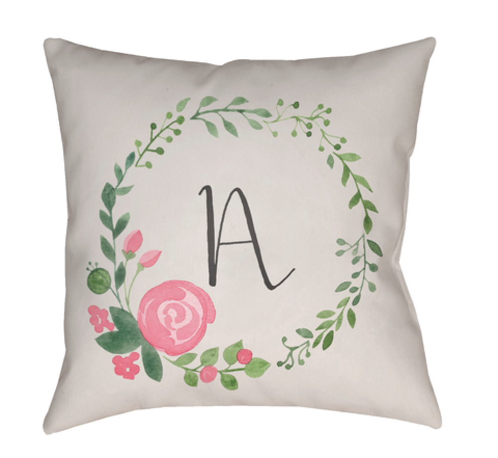 INT027-1818 Initials II 18 x 18 x 4 in. Throw Pillow, Beige - Medium