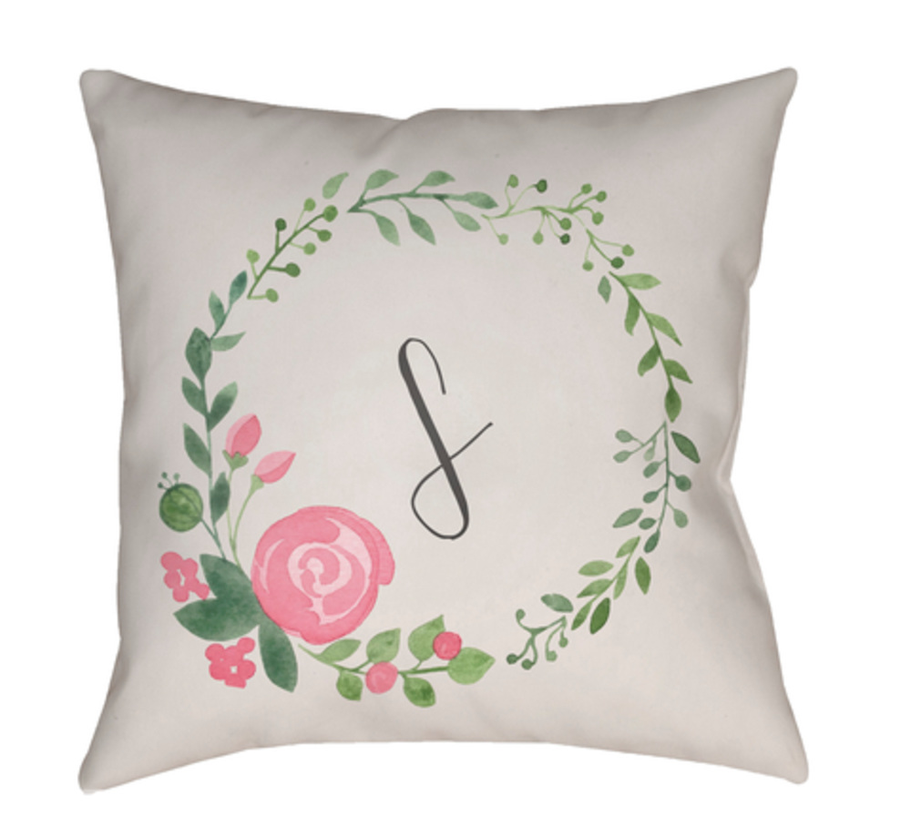 INT045-1818 Initials II 18 x 18 x 4 in. Throw Pillow, Beige - Medium