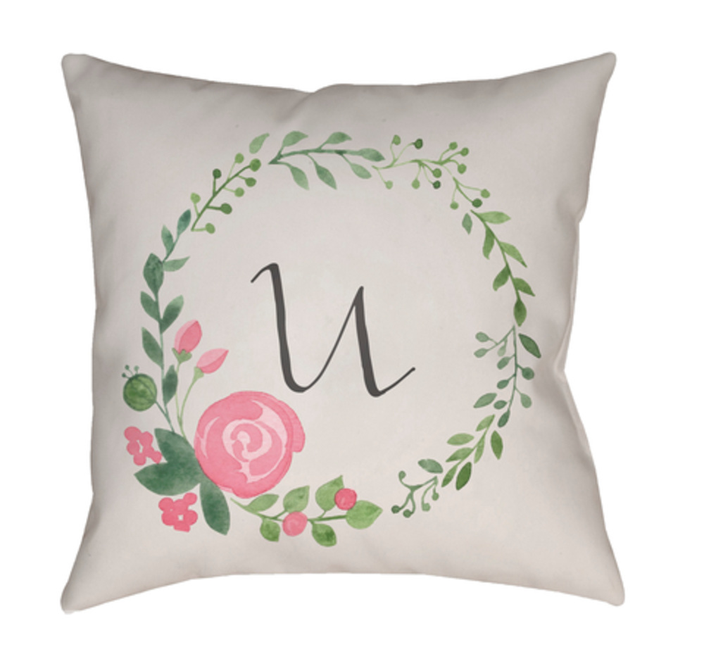 INT047-1818 Initials II 18 x 18 x 4 in. Throw Pillow, Beige - Medium
