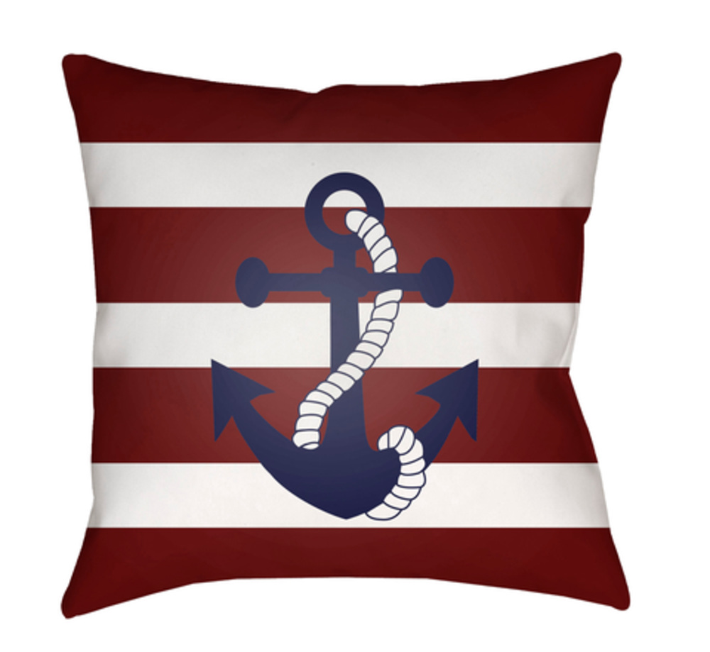 LAKE001-1818 Anchor II 18 x 18 x 4 in. Throw Pillow, Red - Medium