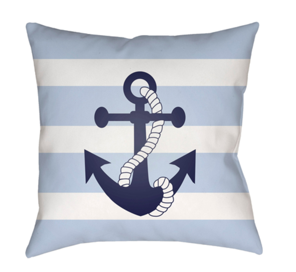 LAKE002-1818 Anchor II 18 x 18 x 4 in. Throw Pillow, Blue - Medium