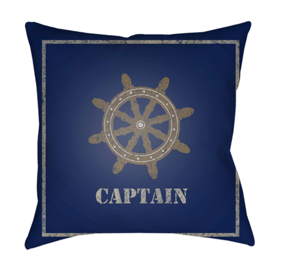 LAKE003-1818 Captain 18 x 18 x 4 in. Throw Pillow, Blue - Medium